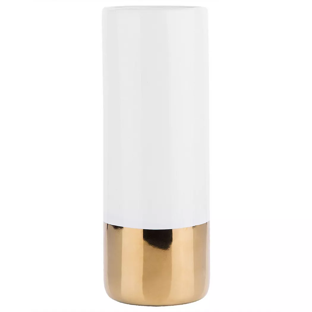 Beliani - Vase à fleurs en Grès  GELIDA, One Size, Blanc Bariolé