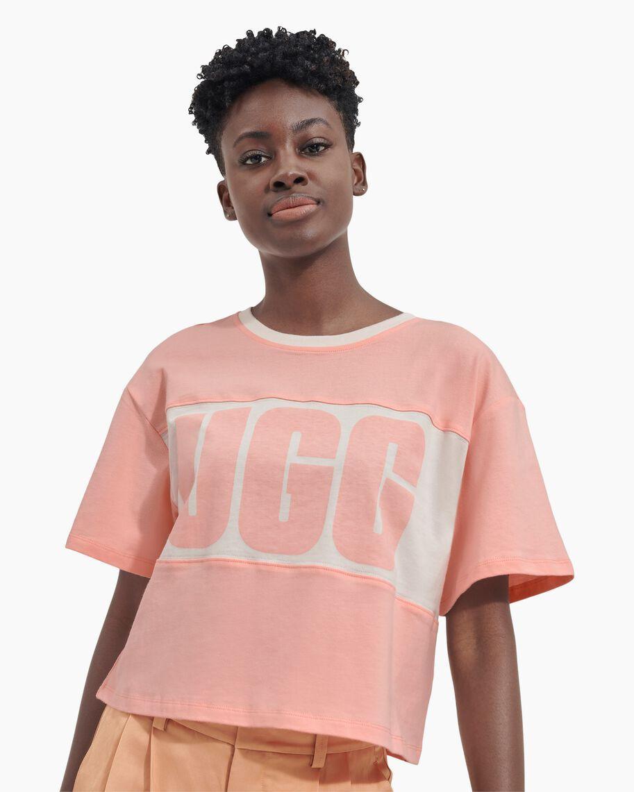 Image of Jordene Colorblocked Logo Tee-xs Unisex Rosa XS