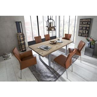 mutoni Tavolo da pranzo unico rovere selvatico argento 180x90  