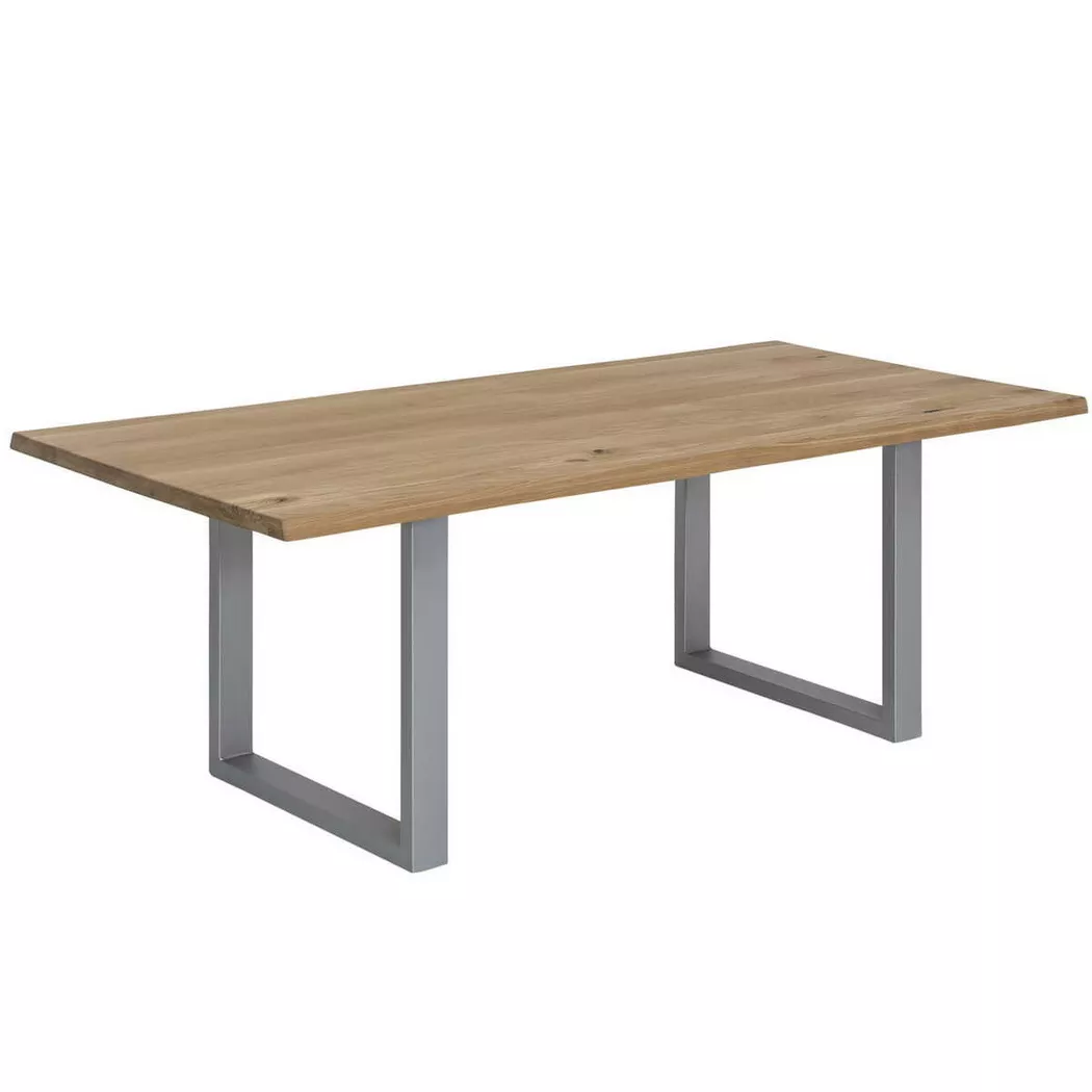mutoni - Table de salle à manger Unikat chêne sauvage argenté 180x90, One Size