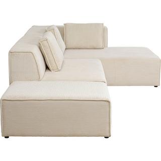 KARE Design Divano angolare Infinity Ottoman Cord crema destra  