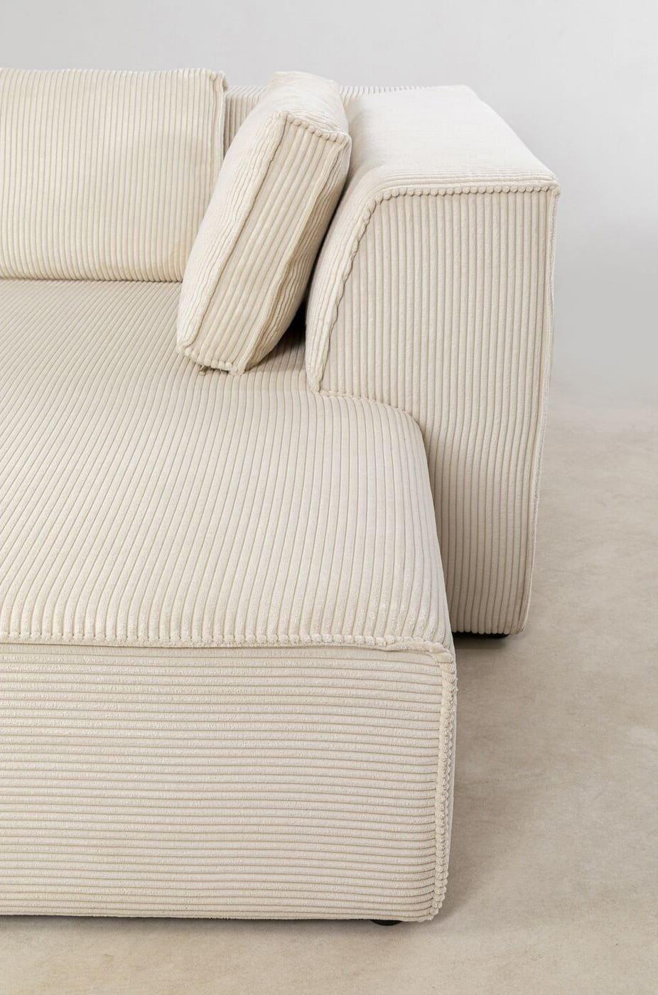 KARE Design Divano angolare Infinity Ottoman Cord crema destra  