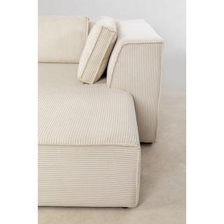 KARE Design Divano angolare Infinity Ottoman Cord crema destra  