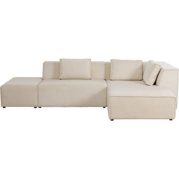 Ecksofa Infinity Ottomane Cord creme rechts