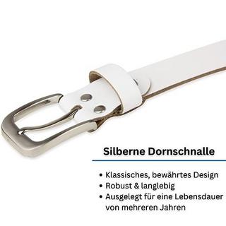 Only-bags.store  Ledergürtel, Gürtel, 3 cm breit, Weiß, 120-135 cm 