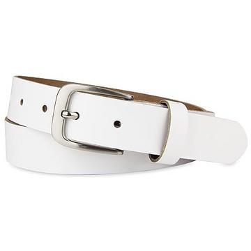 Ledergürtel, Gürtel, 3 cm breit, Weiß, 120-135 cm
