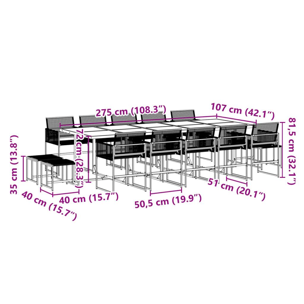 VidaXL set da pranzo da giardino Polirattan  