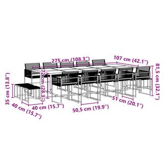 VidaXL set da pranzo da giardino Polirattan  