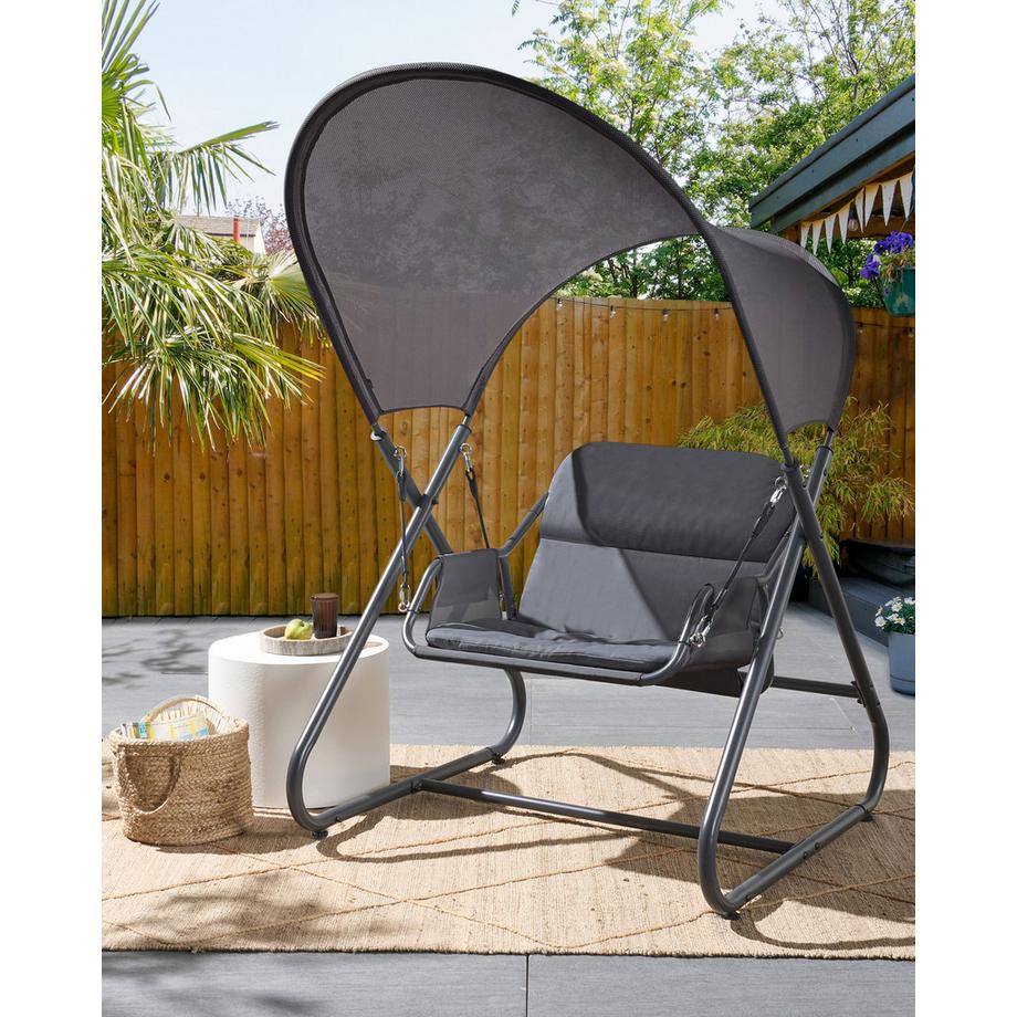 Beliani Balancelle de jardin en Acier Méditerranéen SOLAGNA  