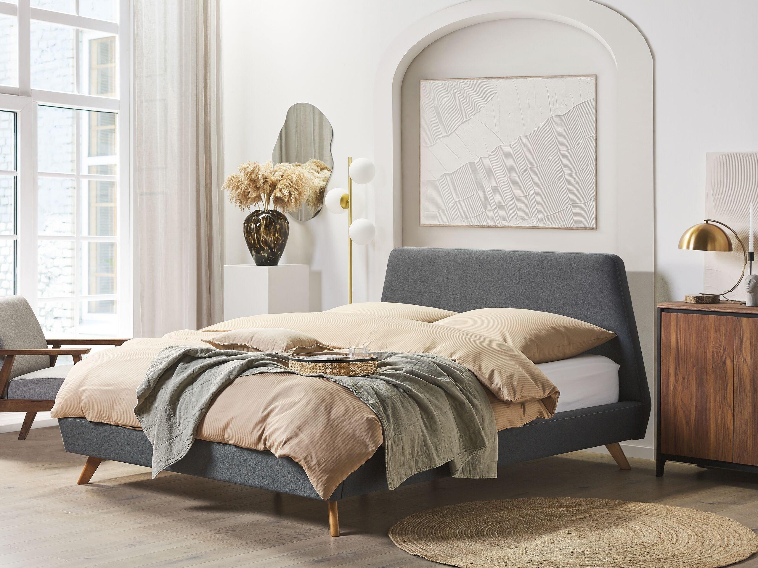 Beliani Bett mit Lattenrost aus Polyester Retro VIENNE  