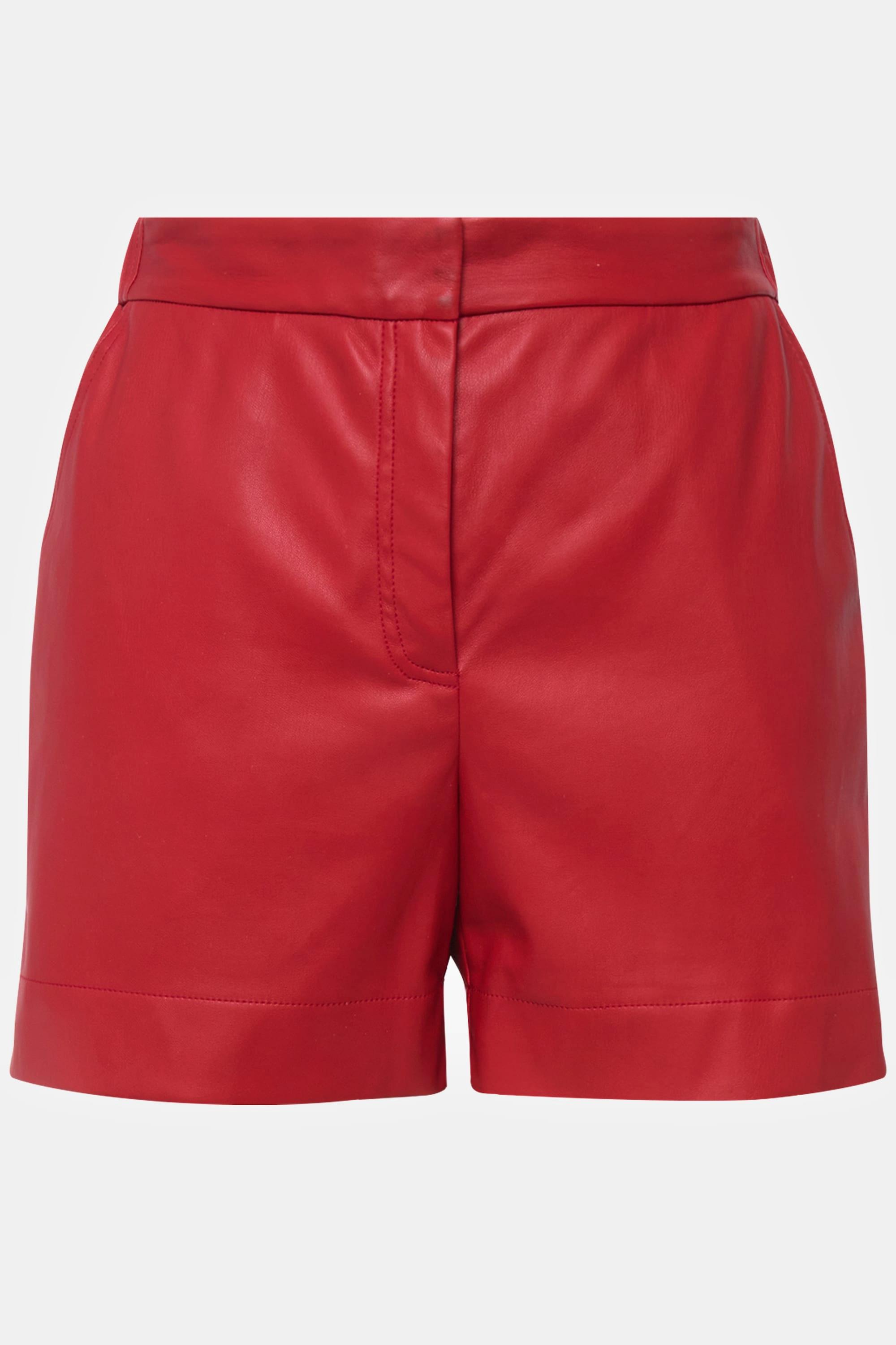 Ulla Popken  Shorts, Lederoptik, weites Bein, Komfortbund 