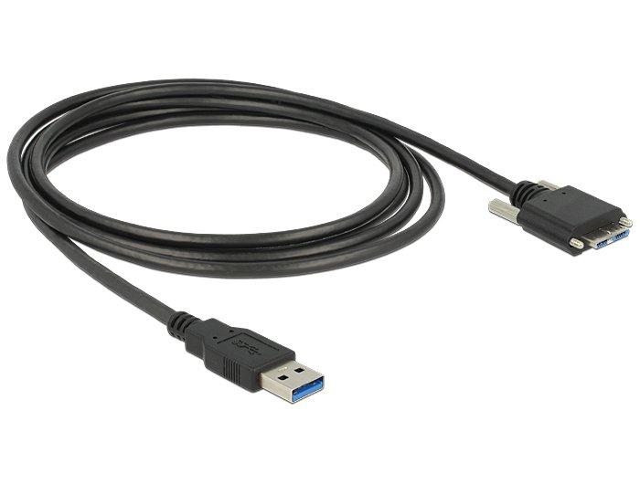 Image of 83599 USB Kabel 3 m USB 3.2 Gen 1 (3.1 Gen 1) USB A Micro-USB B Schwarz