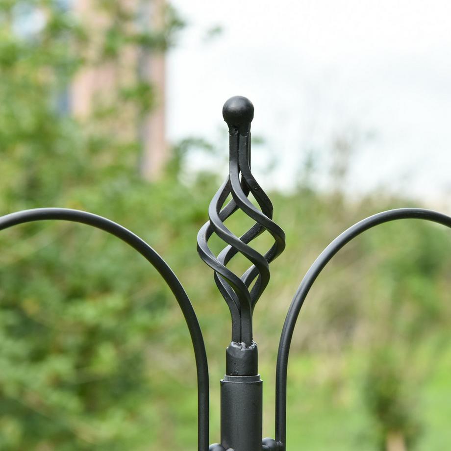 Northio  Station d'alimentation pour oiseaux Station d'alimentation décorative pour oiseaux sauvages avec 4 crochets 54,5 x 54,5 x 208 cm noir 