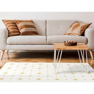 Vente-unique  Tapis en vinyle style art déco - 120x180 cm - Blanc et doré - CAROZA 