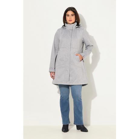 Ulla Popken  Veste technique HYPRAR à capuche, tissu Softshell imperméable, fermeture à glissière à double sens 