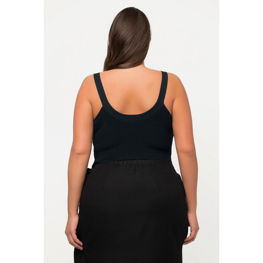 Ulla Popken Bustier in maglia a costine Scollo a V Spalline ampie  