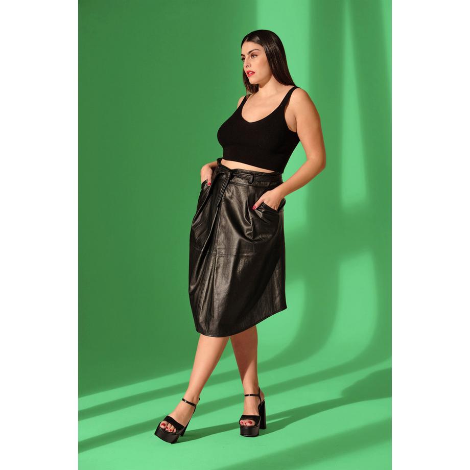 Ulla Popken Bustier in maglia a costine Scollo a V Spalline ampie  