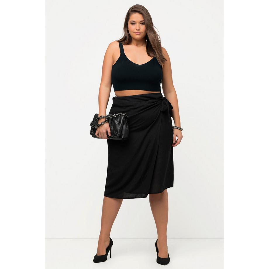 Ulla Popken Bustier in maglia a costine Scollo a V Spalline ampie  