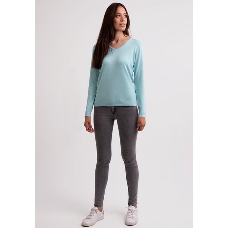 CASH-MERE.CH Seide Kaschmir V-Ausschnitt Pullover  