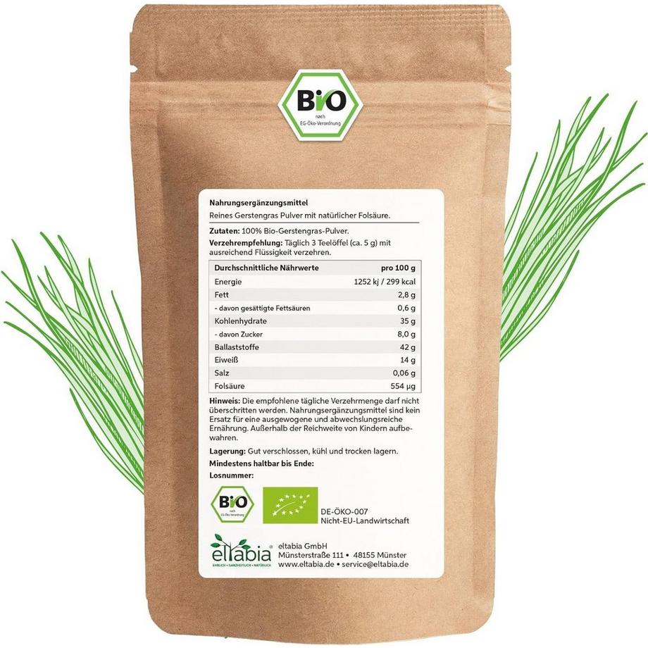 Eltabia  Bio Gerstengras Pulver 