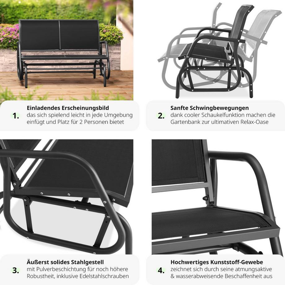 Tectake Schaukelbank Greta 2-Sitzer  