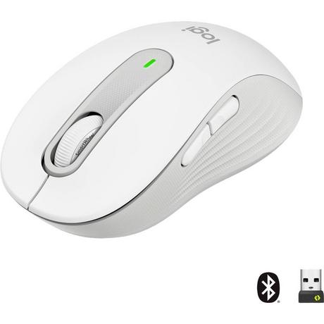 Logitech  Signature M650 - Maus - optisch - 5 Tasten - kabellos - Bluetooth, 2.4 GHz -  Logi Bolt USB-Receiver - Off-White 