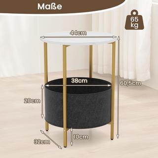 Northix Runder Beistelltisch mit Aufbewahrungskorb  