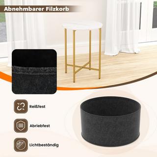 Northix Runder Beistelltisch mit Aufbewahrungskorb  