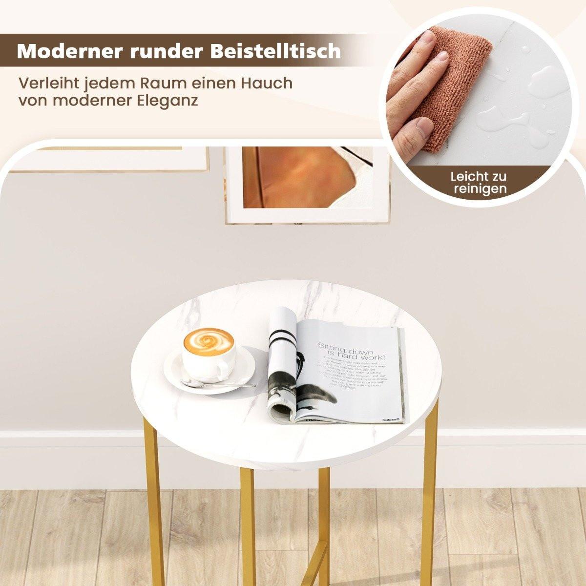 Northix Runder Beistelltisch mit Aufbewahrungskorb  