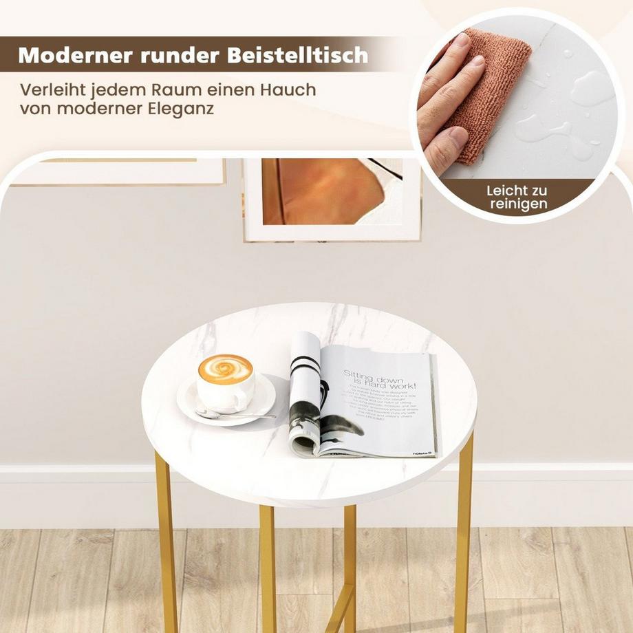 Northix Runder Beistelltisch mit Aufbewahrungskorb  