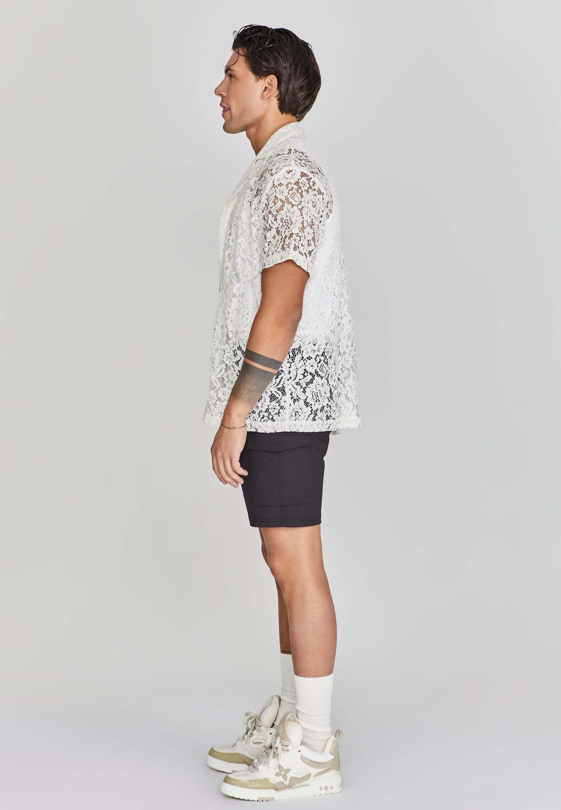 Sik Silk  Kurzarmhemd Lace Resort Shirt 