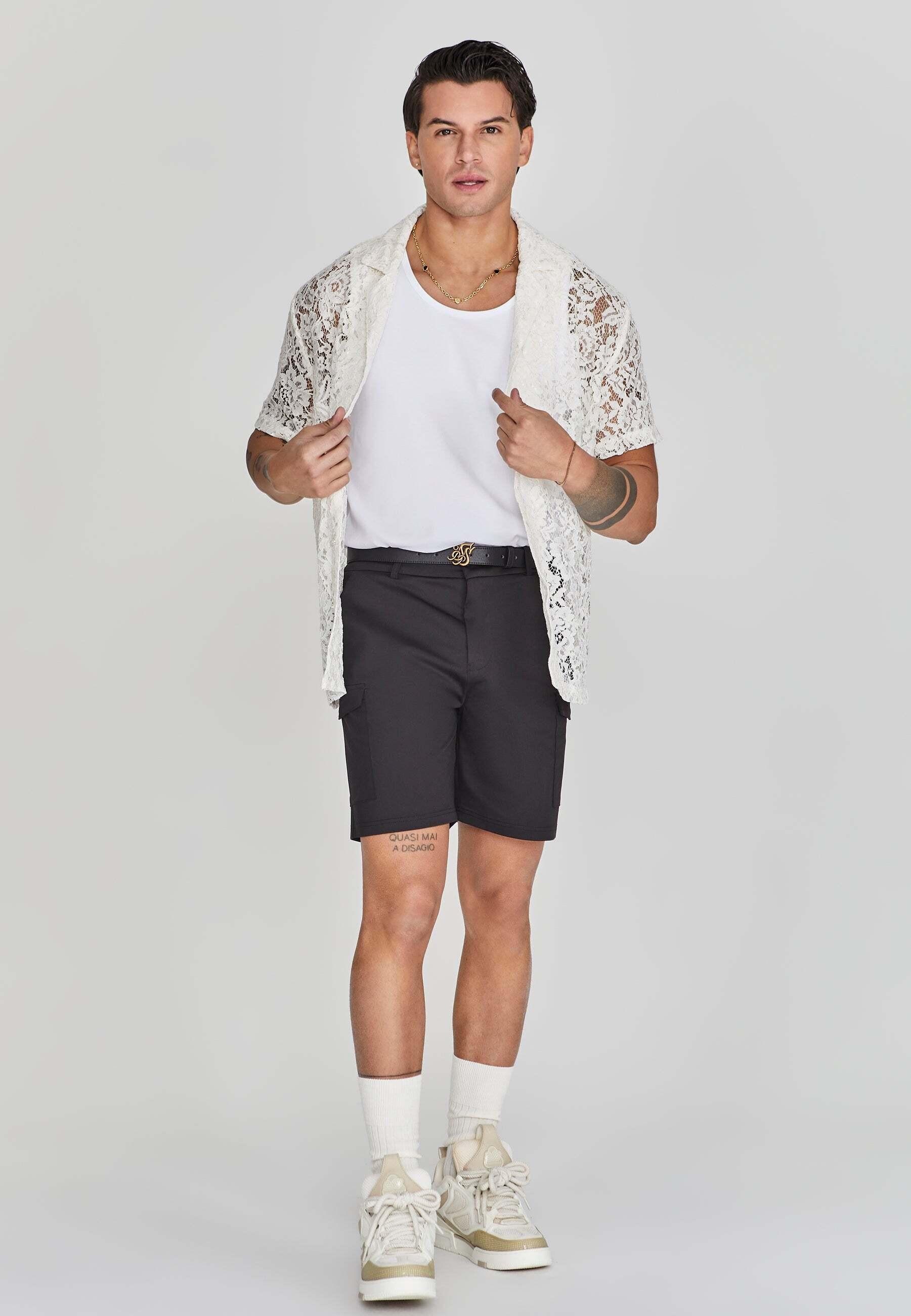 Sik Silk  Kurzarmhemd Lace Resort Shirt 