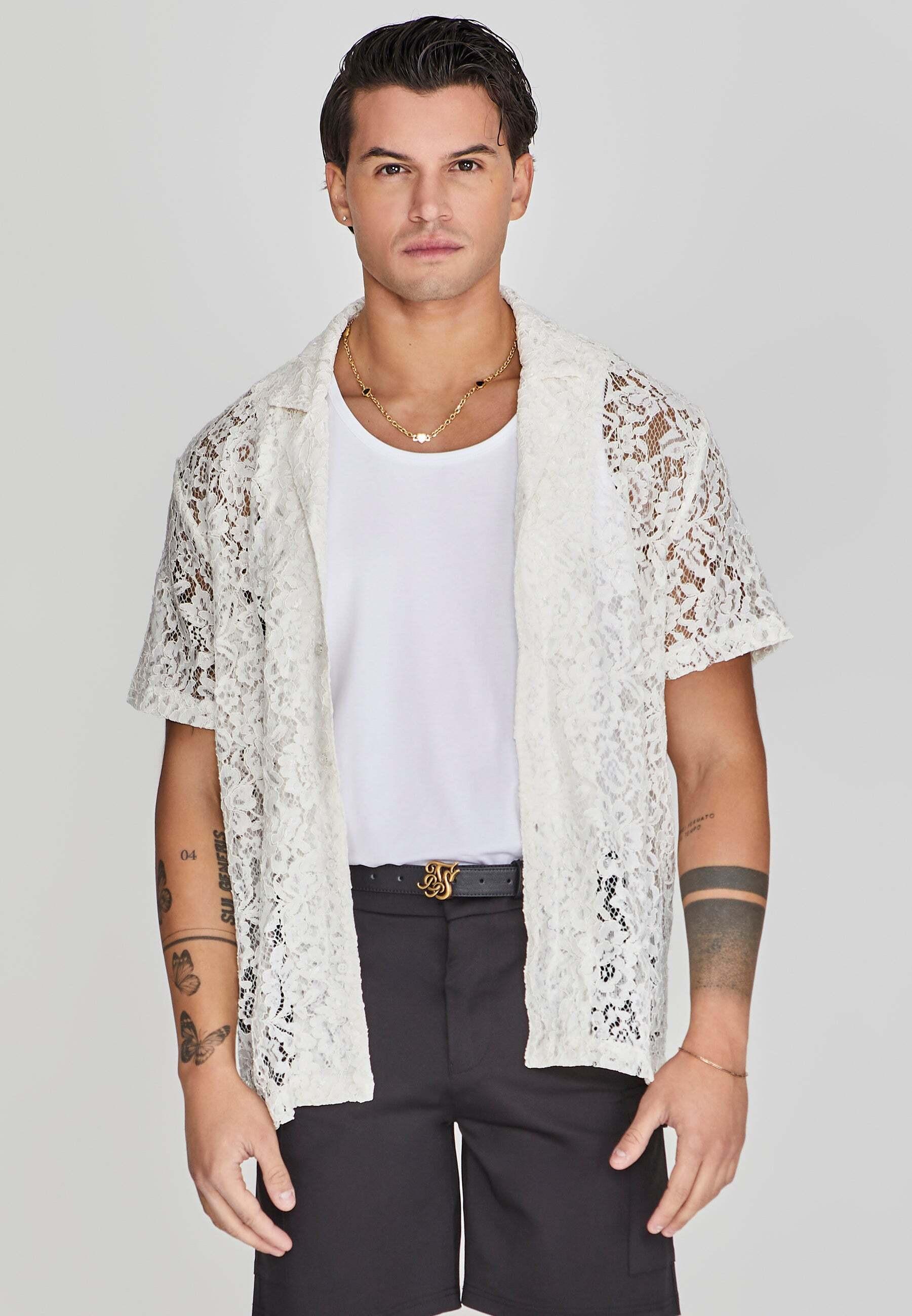 Sik Silk  Kurzarmhemd Lace Resort Shirt 