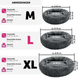 Tectake  Hundebett Maja mit dicker Polsterung und langem Plüsch 