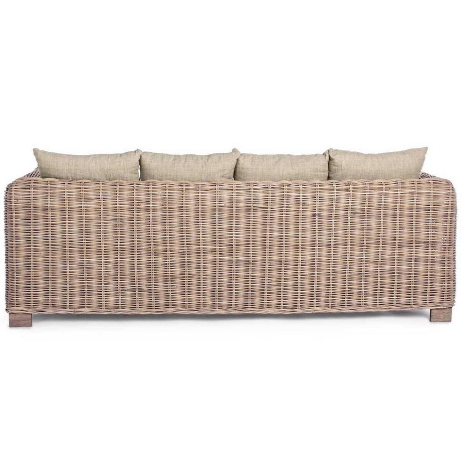 mutoni Canapé de jardin en rotin avec coussins Fortaleza (3 places)  