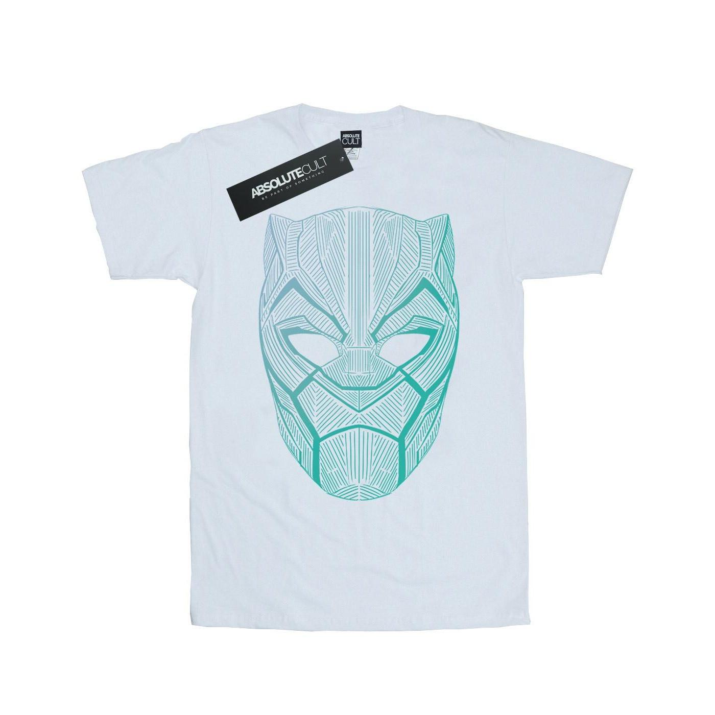 Image of Black Panther Tribal Mask Tshirt Damen Weiss S