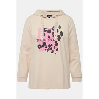 Ulla Popken  Sweat à capuche et manches longues, motif animal et rivets fantaisie 