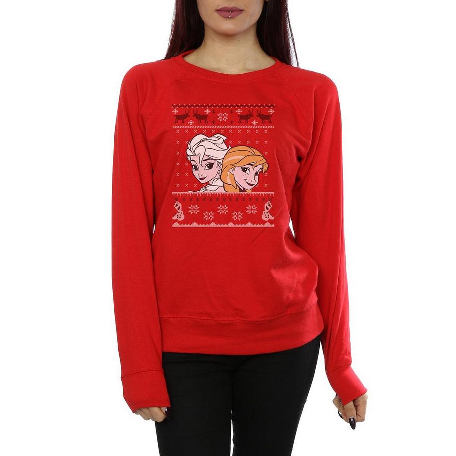 Disney Frozen Christmas Stampato Slim Fit Felpa  