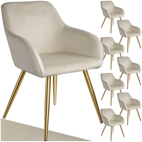 Tectake Chaise MARILYN Effet velours style scandinave  