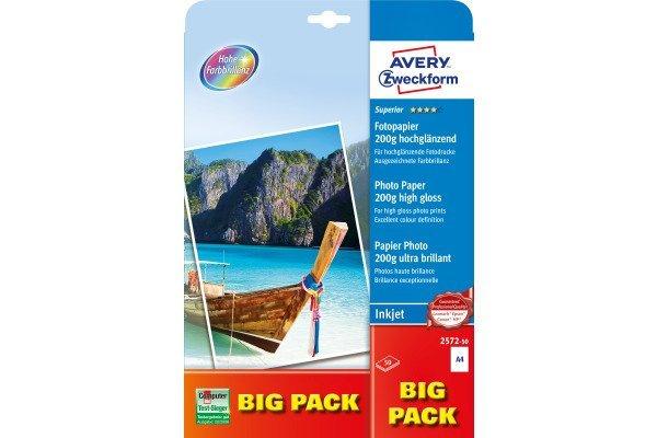 Image of AVERY ZWECKFORM InkJet Fotopapier A4, 50 Blatt AVERY ZWECKFORM InkJet Fotopapier A4, 50 Blatt