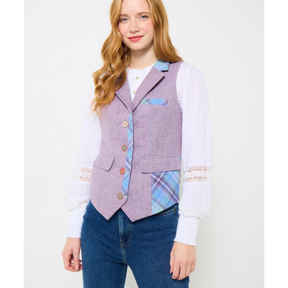 Veston tweed contrasté
