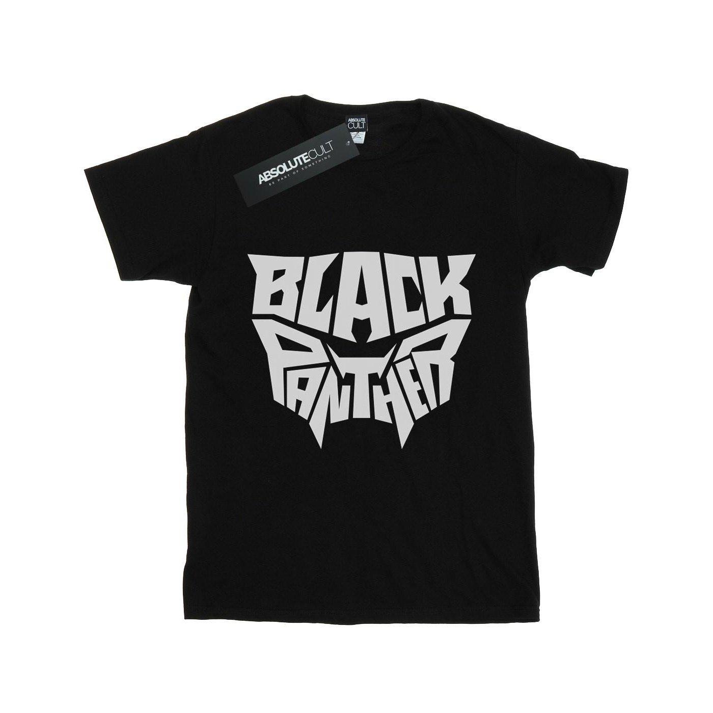 Image of Black Panther Worded Emblem Tshirt Damen Schwarz L