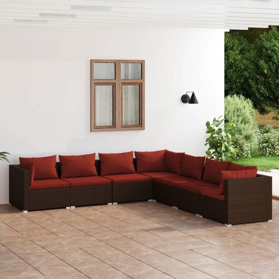 VidaXL Salon de jardin rotin synthétique  
