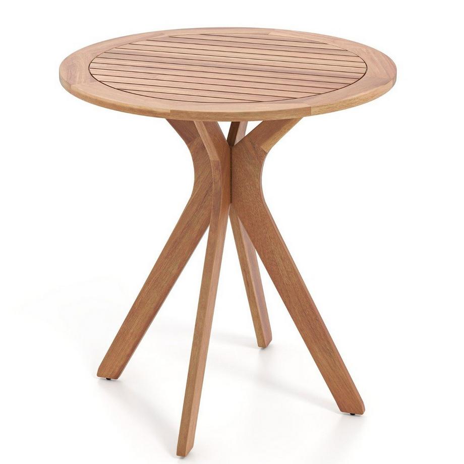 Table de jardin résistante aux intempéries en bois d'acacia Table ronde en bois Table d'appoint Table de balcon Table de bistrot