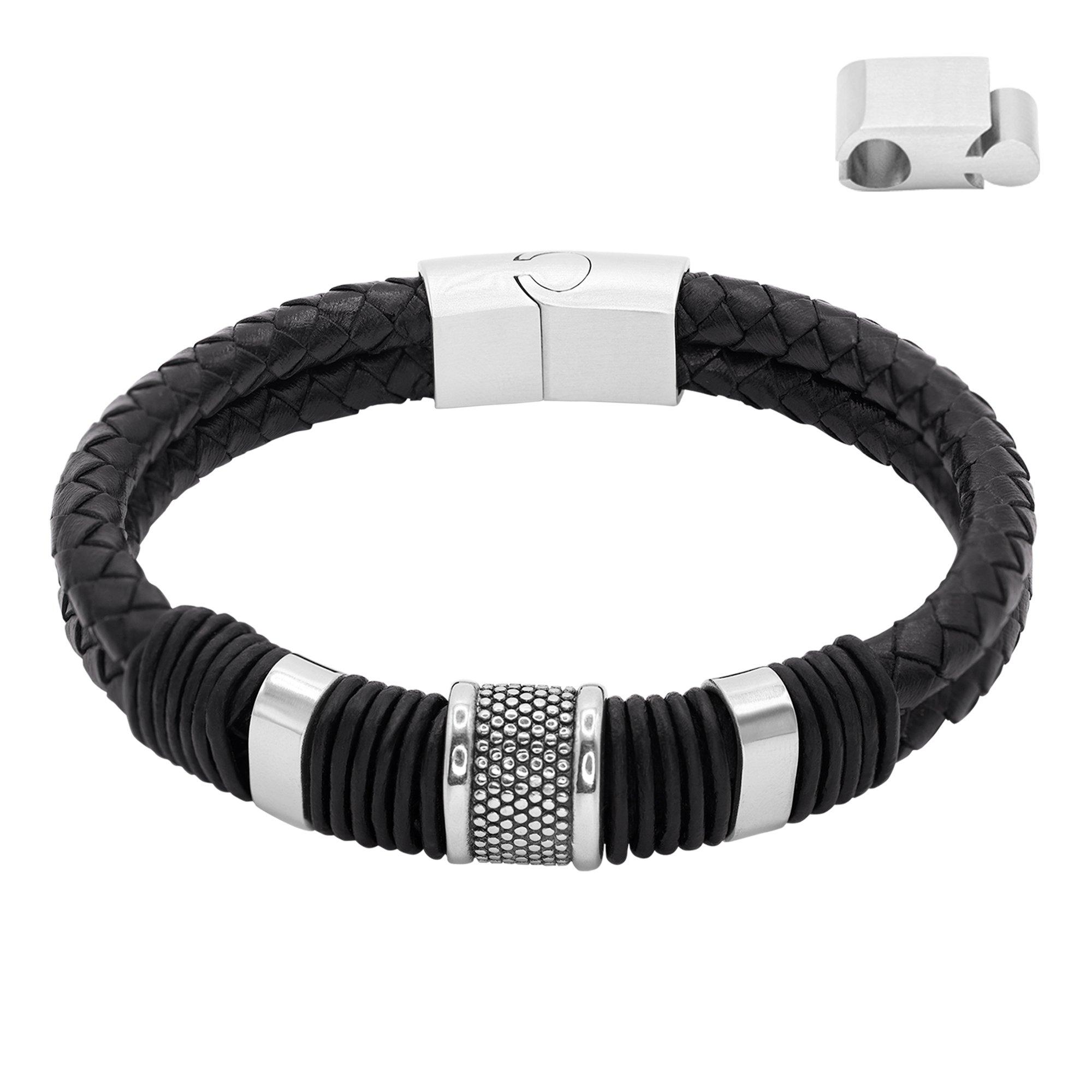 Image of Lederarmband Kian Damen Schwarz 23cm