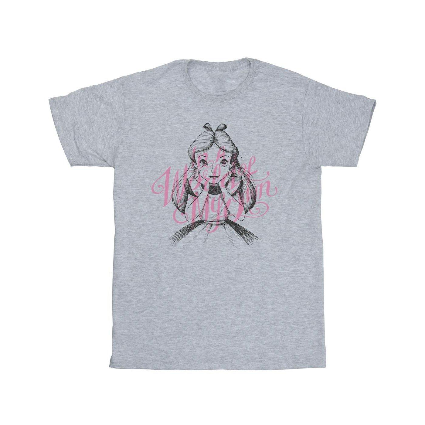 Image of Alice In Wonderland In A World Of My Own Tshirt Herren Grau L