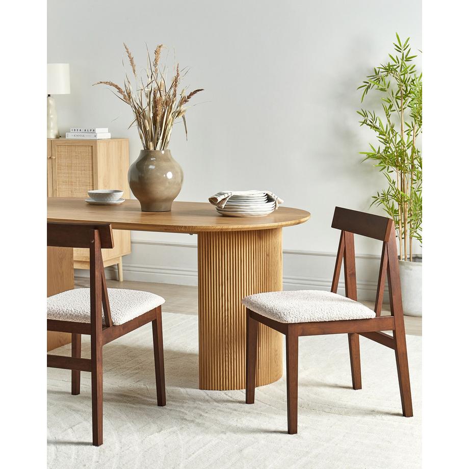 Beliani Lot de 2 chaises de salle à manger en Bois d'hévéa Rétro ISLE  