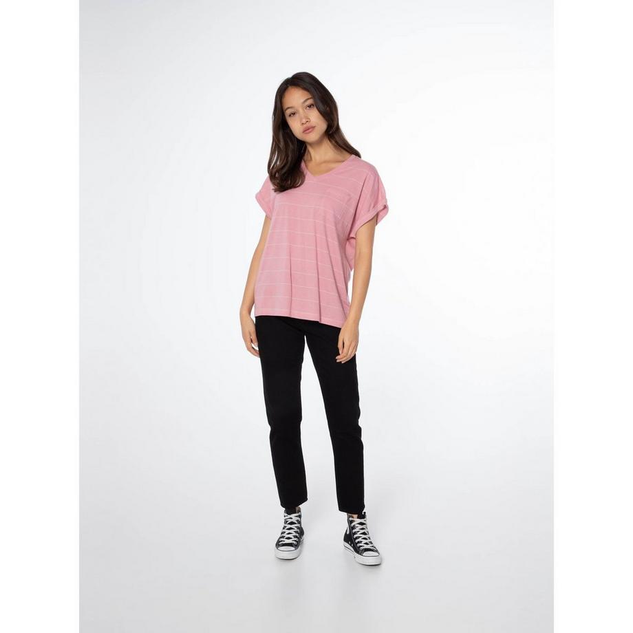 PROTEST Nxgmanaus Gestreiftes V-Ausschnitt T-Shirt  