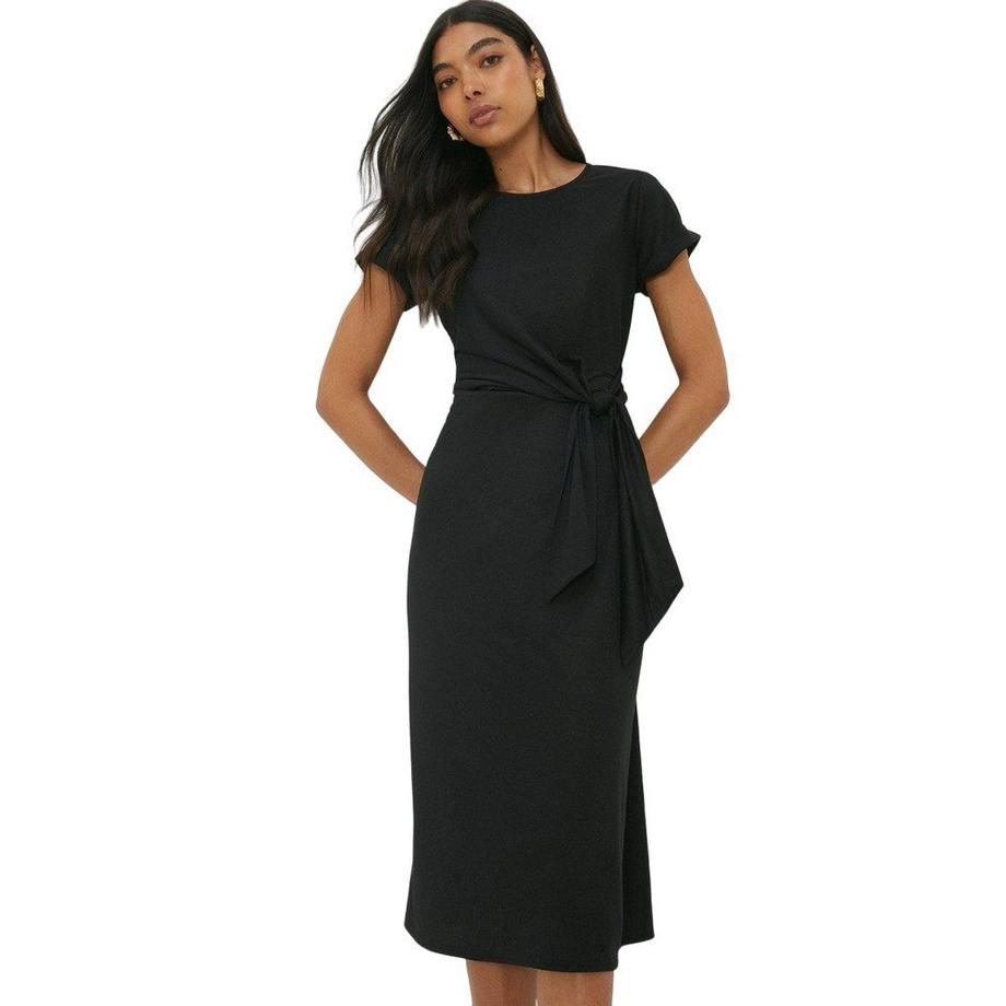 Midikleid Schleifendetail  kurzärmlig