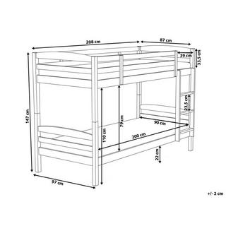 Beliani Hochbett aus Kiefernholz Modern REGAT  